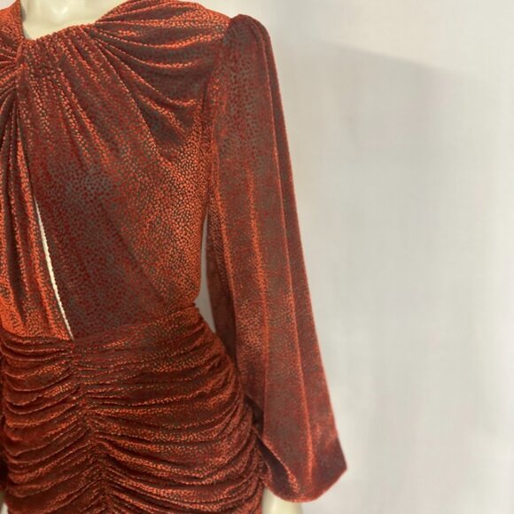 NWT Costarellos russet orange velvet maxi dress sz 44 - Picture 5 of 13